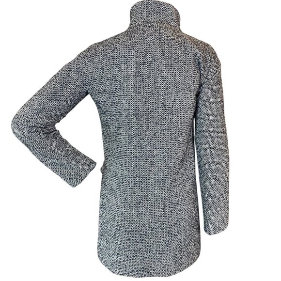 J. Crew Factory Wool Blend Tweed City Pea Coat Sz 00 Black White #246G - Picture 7 of 11